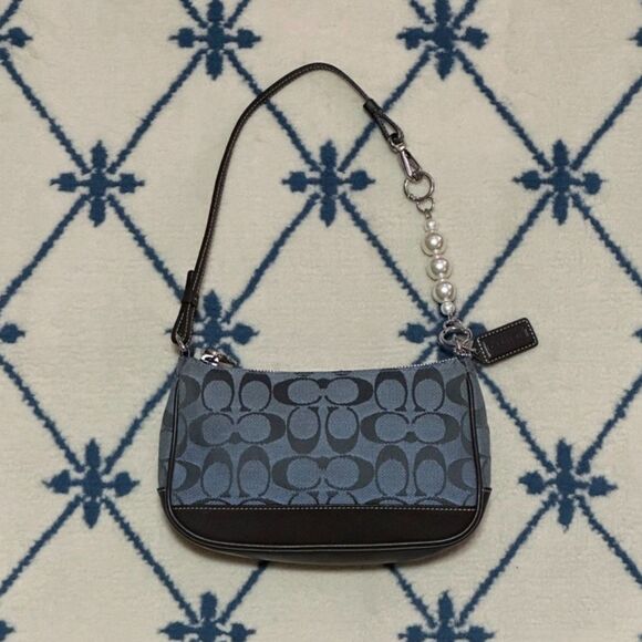 Coach demi vintage 2003 - Gem Coach Vintage Y2K Demi Signature Shoulder Bag 2003 6094 - Blue/Brown